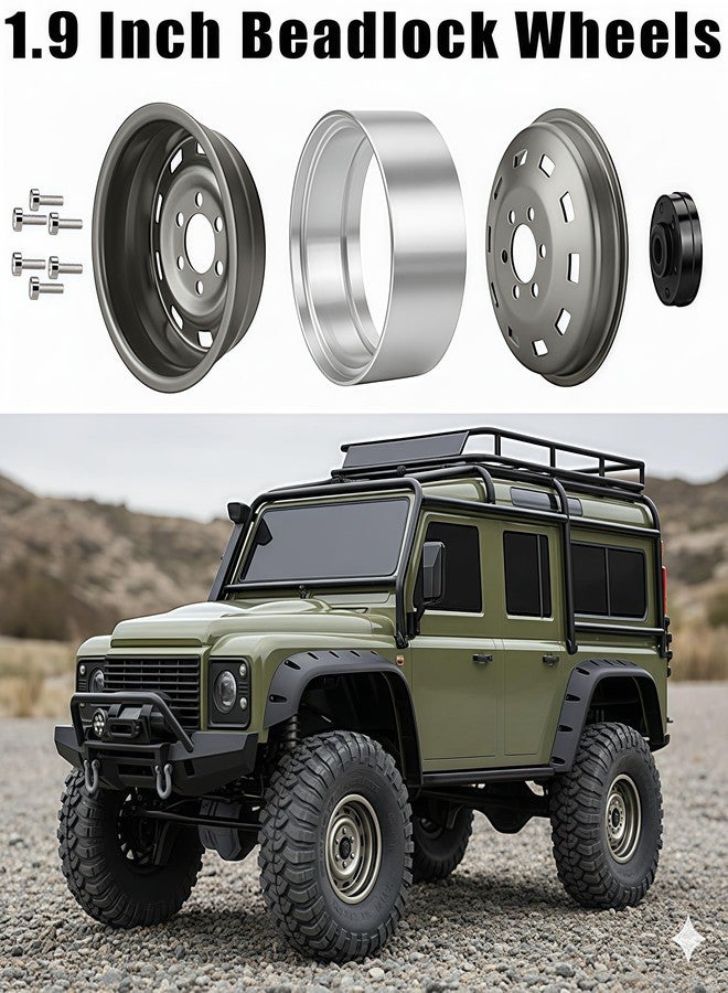 AMK 1.9 Beadlock Wheels Steel 4Pcs - RC Rock Crawler Wheel Rims -8.9mm Offset for 1/10 TRX4 TRX6 SCX10 Jeep Capra Gen8, 12mm Hex Upgrade - Image 3